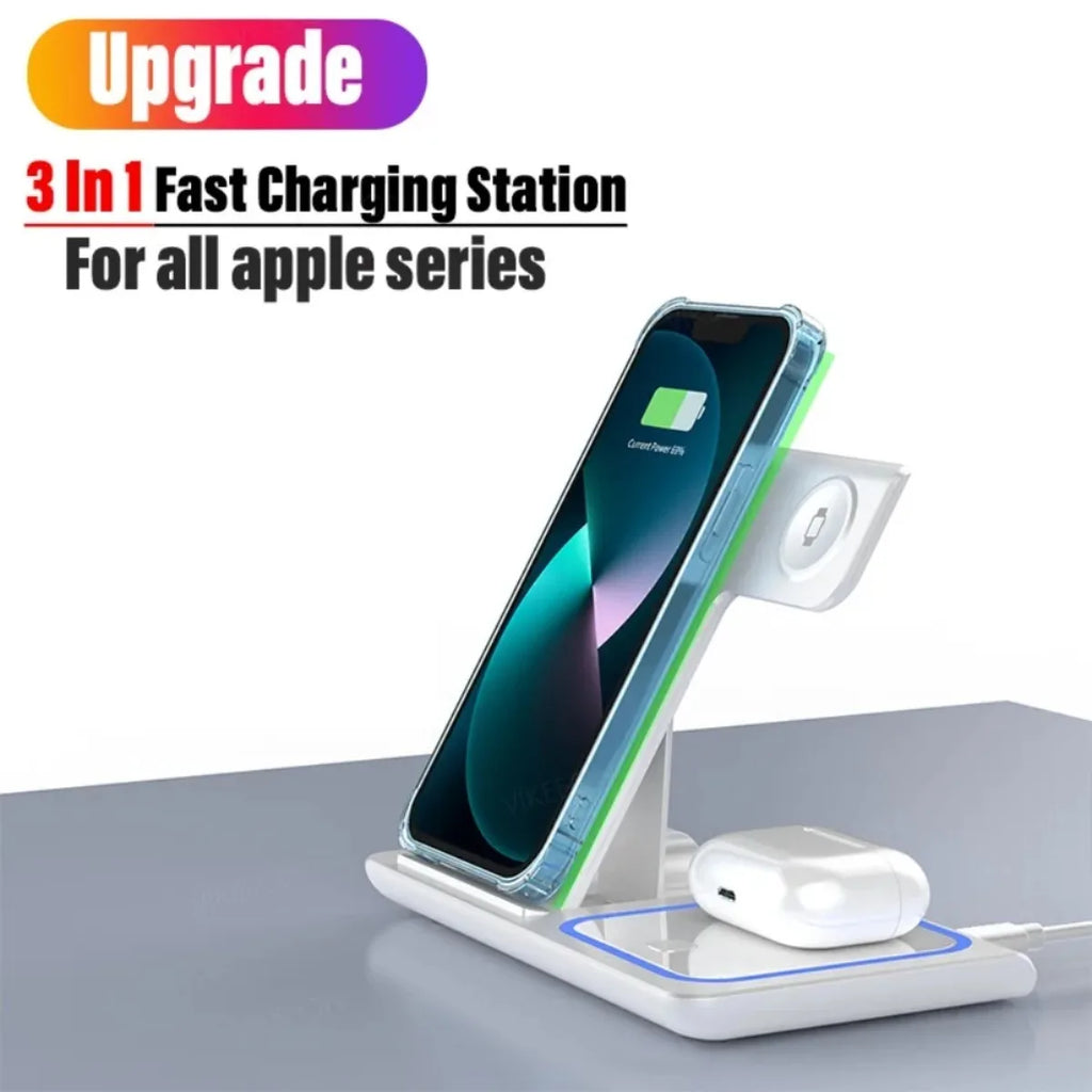 Premium 3 in 1 Foldable Wireless Travel Charger Stand