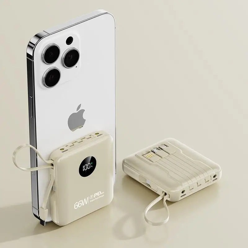 Premium Power Bank with Built in Cables & Fast Charging