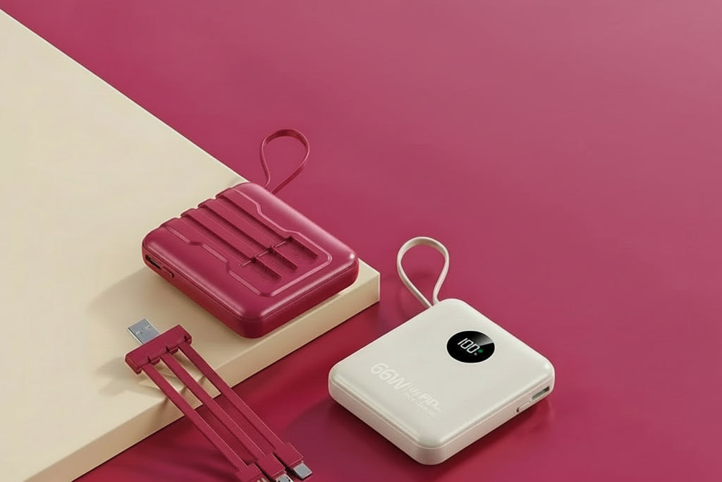 Premium Power Bank with Built in Cables & Fast Charging