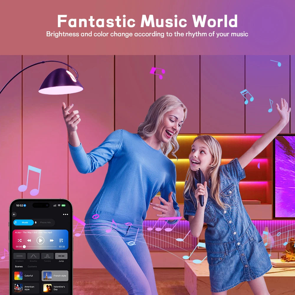 Bombilla LED RGB inteligente premium con sincronización de música