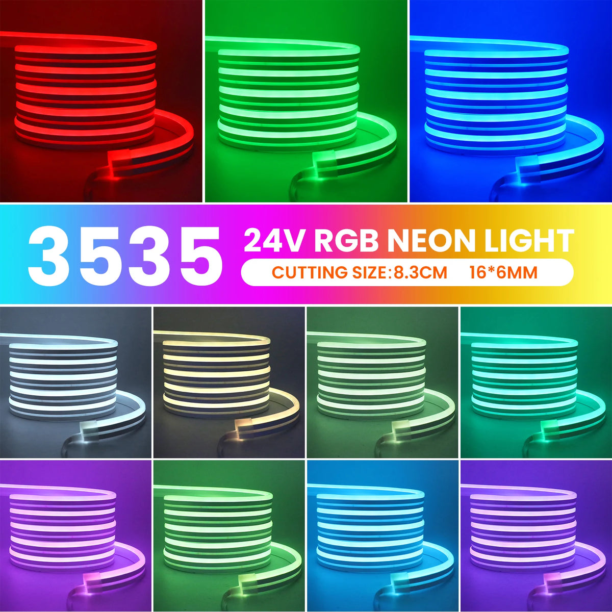Tira de luces LED neón RGB premium con sincronización musical