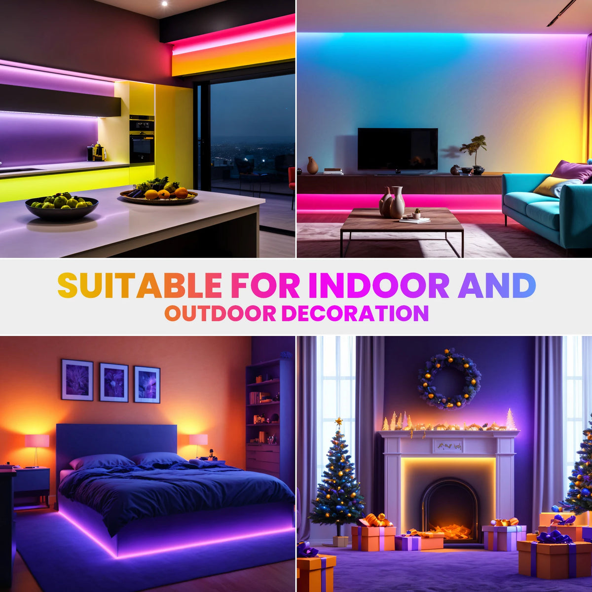 Tira de luces LED neón RGB premium con sincronización musical