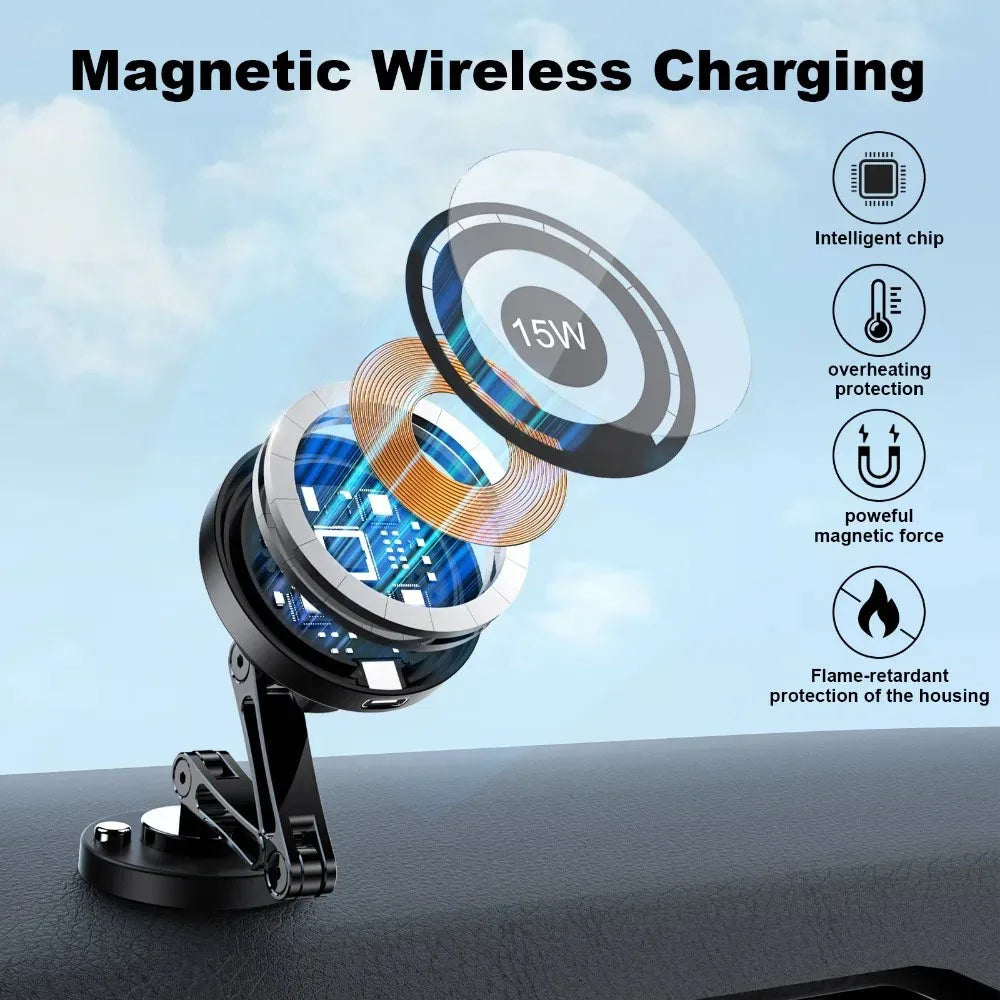 Soporte de carga inalámbrica magnética para coche premium