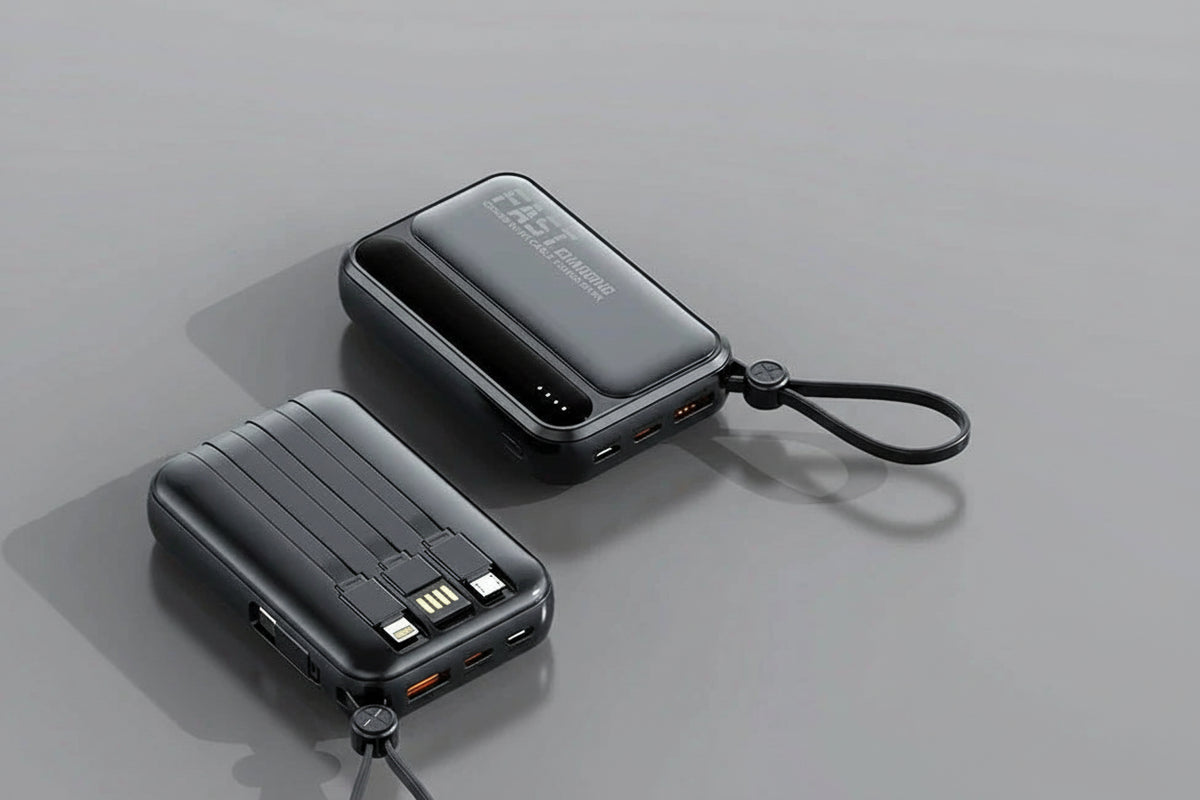 Power Bank Premium con cables 4 en 1 y pantalla digital