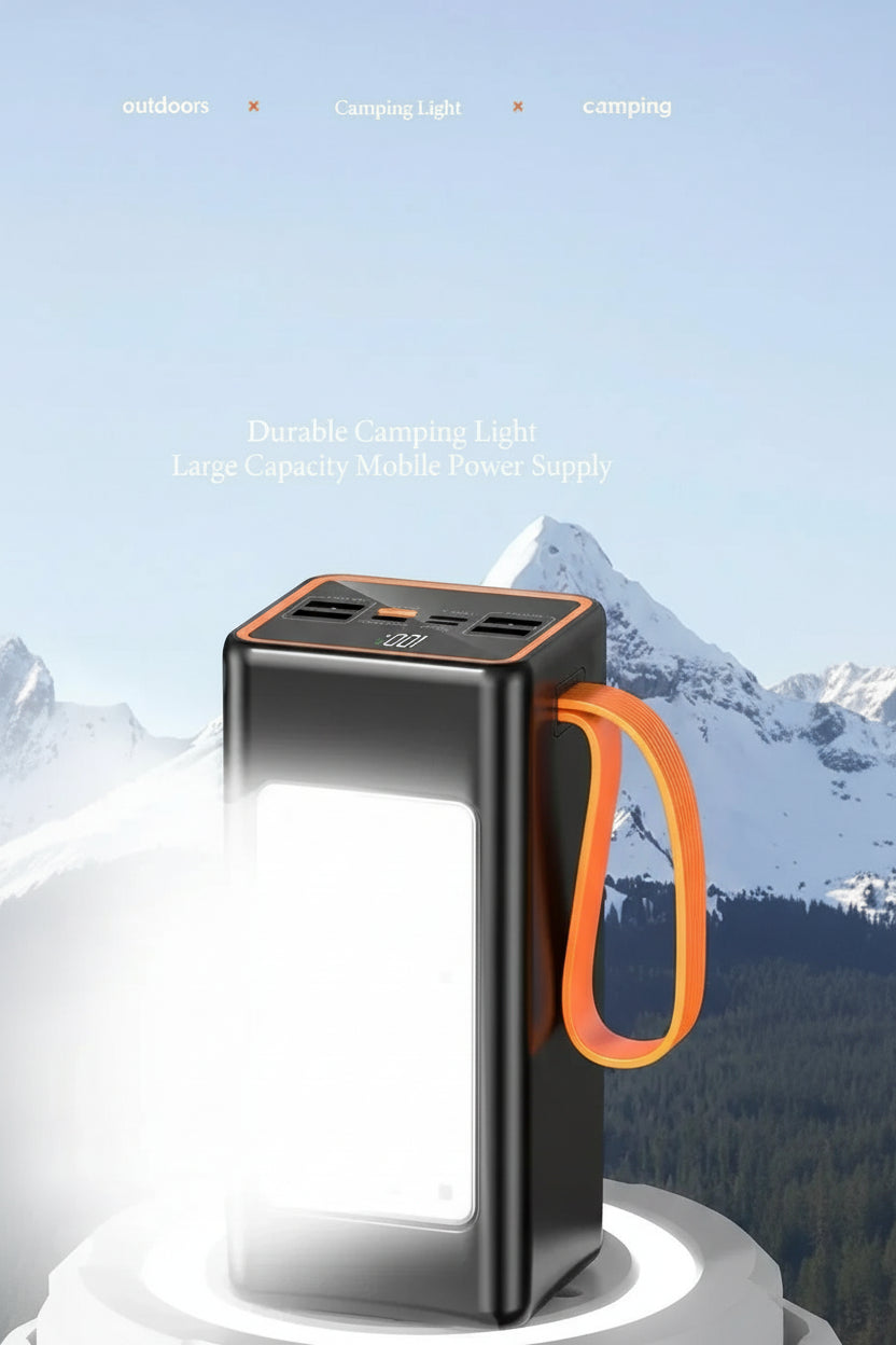 Batería externa prémium de alta potencia con cable integrado para portátil y iPhone