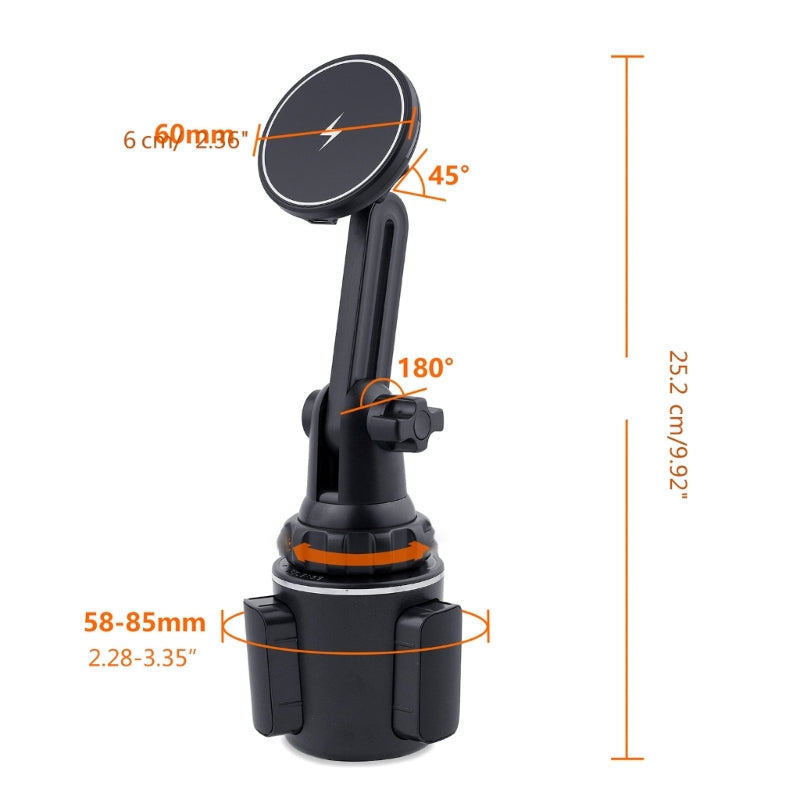 Premium MagSafe Wireless Car Charger Cup Holder Mount