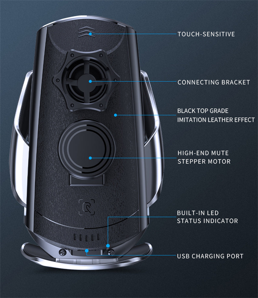 Cargador inalámbrico para coche con sensor inteligente premium