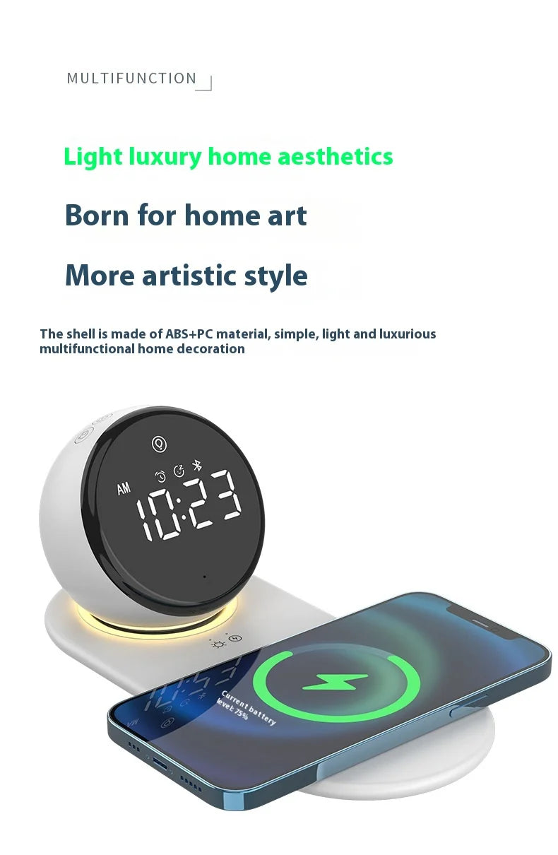 Premium Wireless Charging Alarm Clock with Night Light