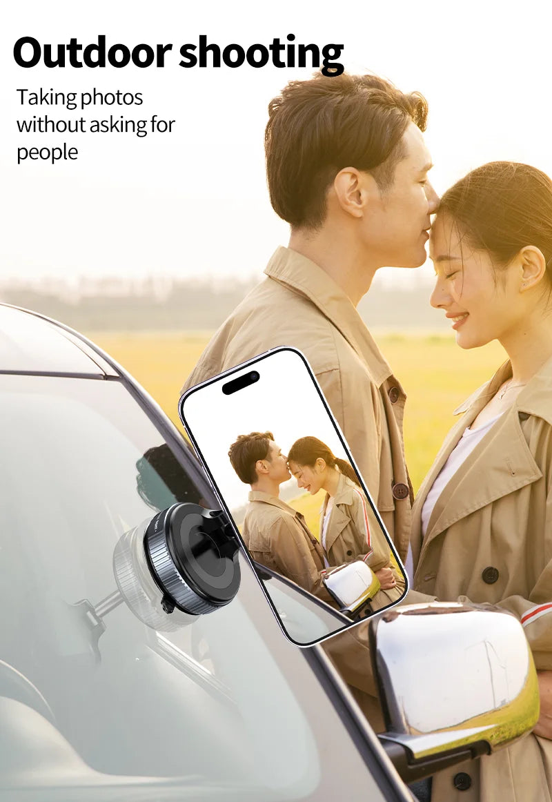 premium MagSafe Magnetic Wireless Charger with Vacuum Suction Mount
