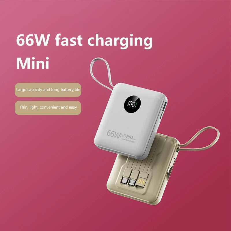 Premium Power Bank with Built in Cables & Fast Charging
