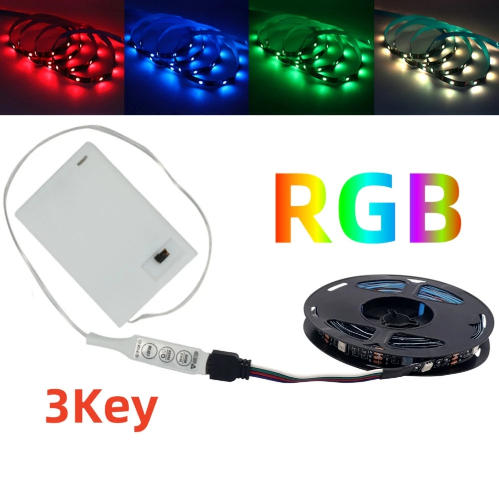 Tiras de luces LED RGB premium con alimentación por batería