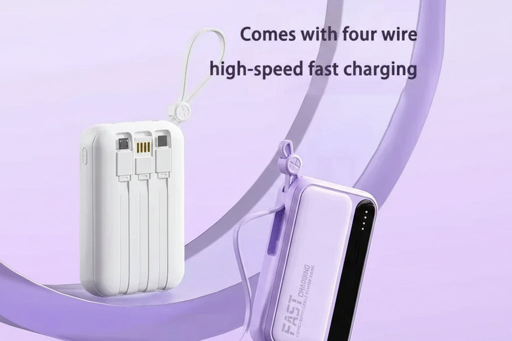 Premium Power Bank with 4 in 1 Cables & Digital Display