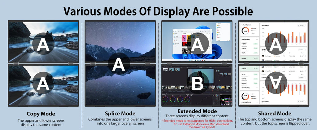 Monitor portátil doble premium de 15.6 pulgadas