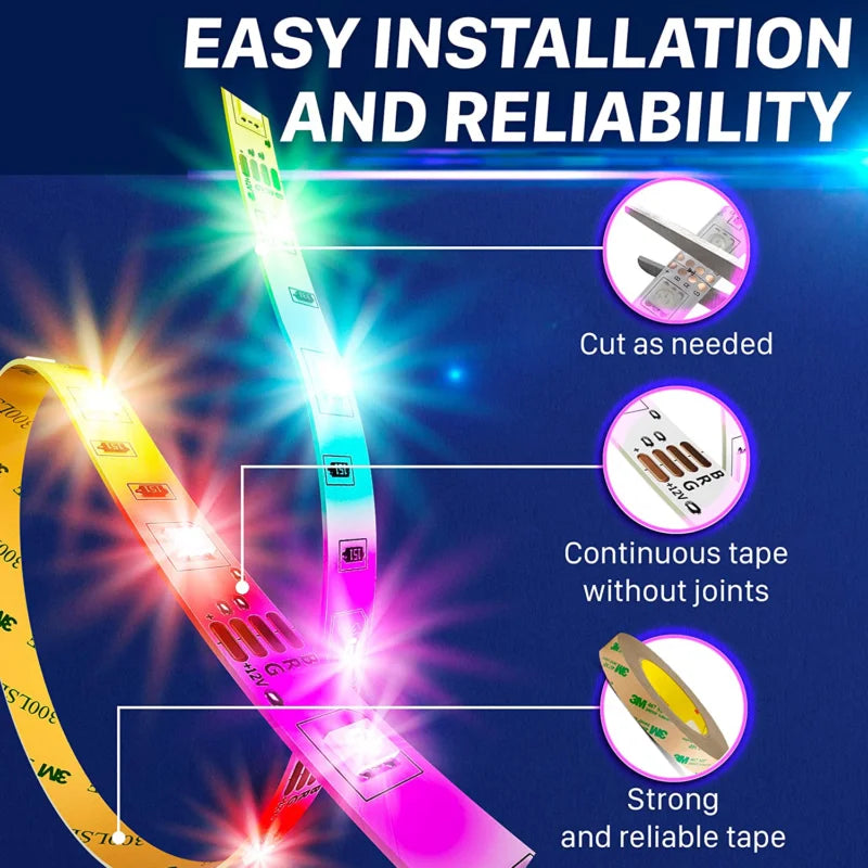 Premium RGBIC Dreamcolor Smart Strip Lights with Music Sync