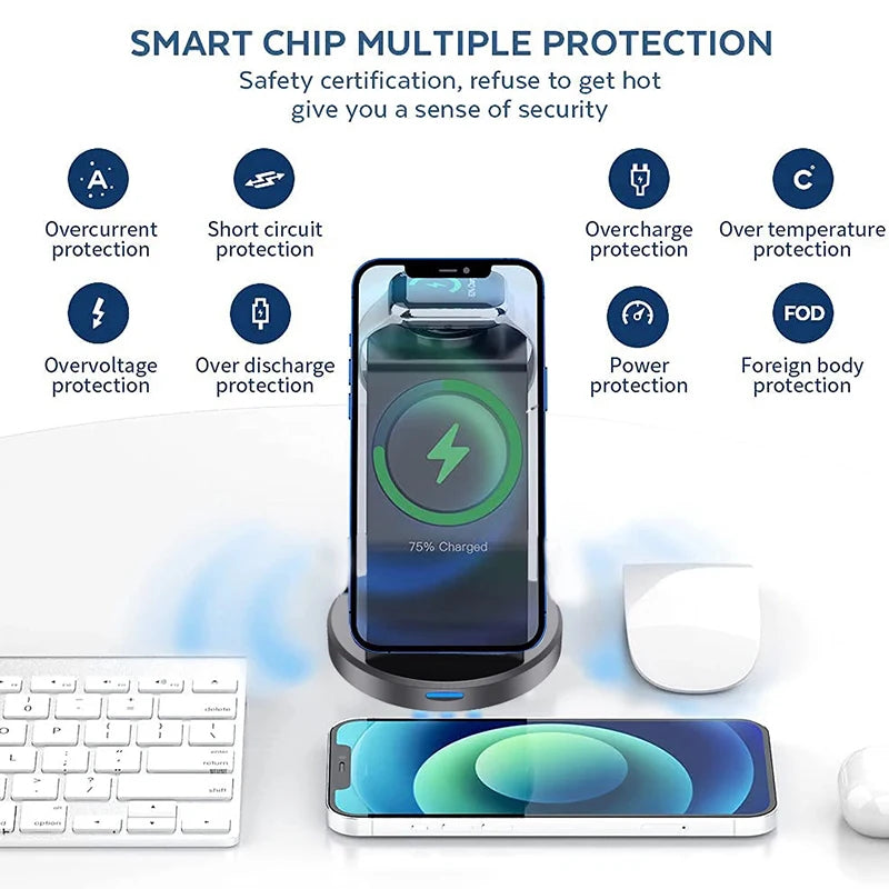 Premium 3 in 1 MagSafe Magnetic Wireless Charging Stand