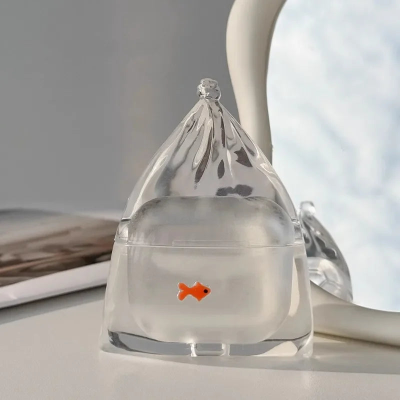Premium Liquid Cute Fish Silicone Earbuds Case
