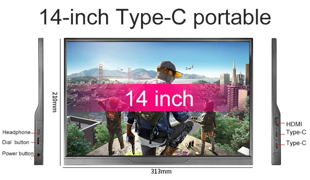 Monitor portátil premium de 14 pulgadas