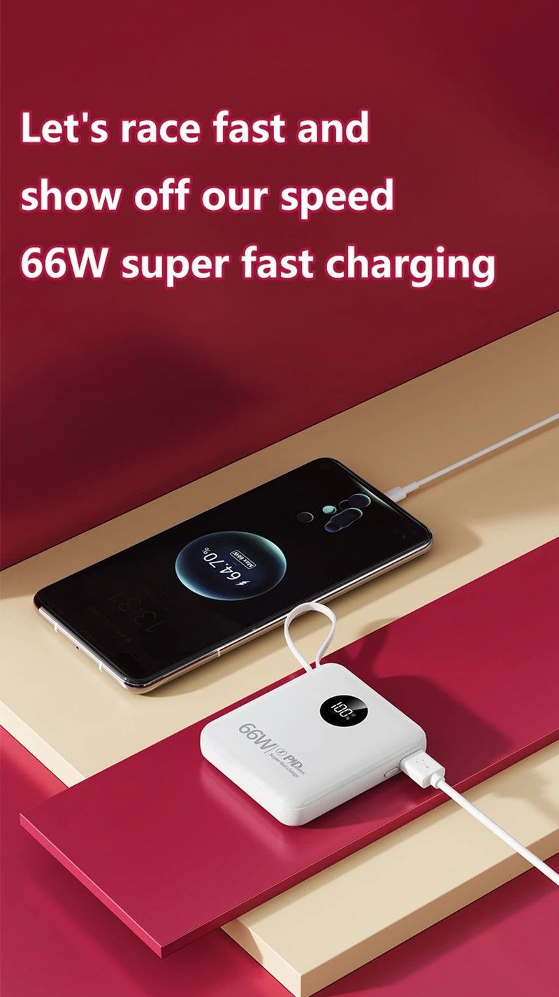 Premium Power Bank with Built in Cables & Fast Charging