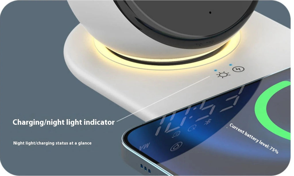 Premium Wireless Charging Alarm Clock with Night Light