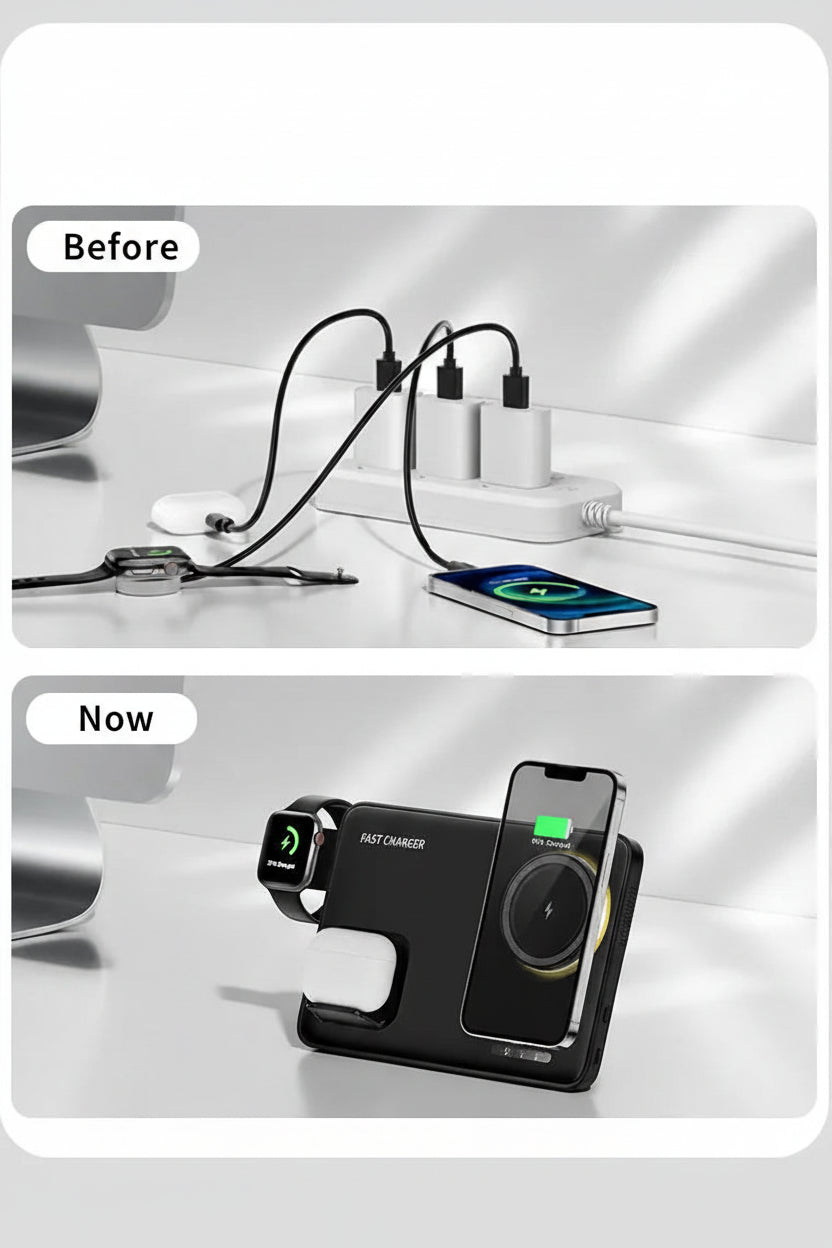 Premium Qi2 3 in 1 Foldable Magnetic Wireless Charger Stand