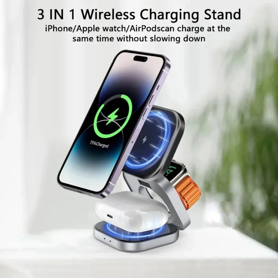 Premium 3-in-1 Foldable Magnetic Wireless Charger