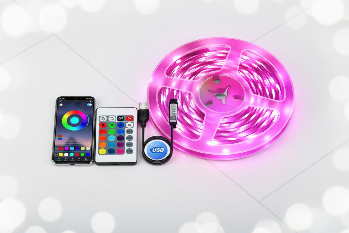 LED Strip in Pink Mode