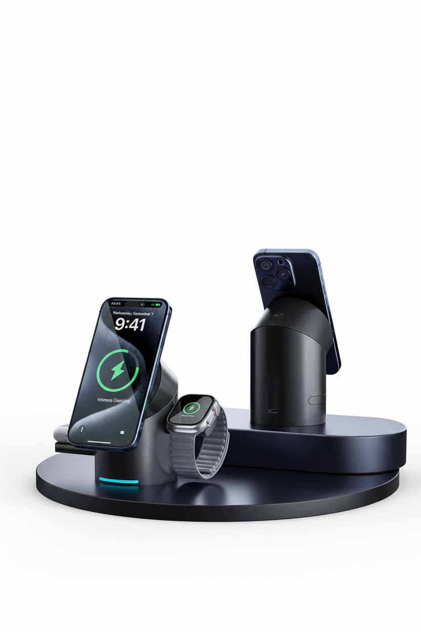 Premium 3-in-1 Smart Charging Station - Clean