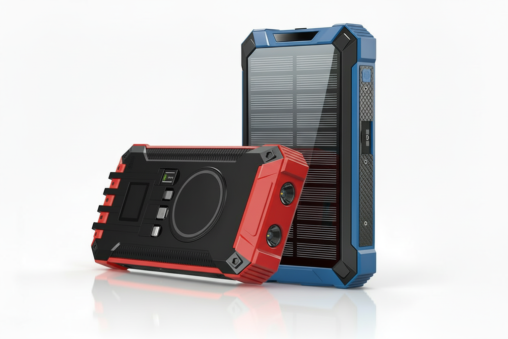 Solar Power Bank - Red and Blue Color Options